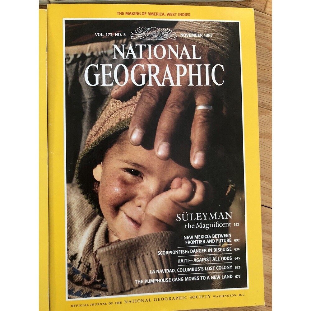 Vintage National Geographic Magazine Lot of 5 + Map 1987 August Thru Dec Issues - Picture 4 of 7